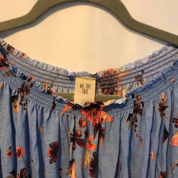 Free People Sky Combo Off or On Shoulders Top - Picture 4 of 8